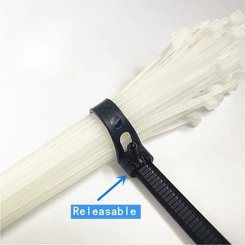 Releasable Nylon Cable Ties May Loose Slipknot Tie Reusable Packaging Plastic Zip Tie Wrap Strap 8*150/200/250/300/350/400/450