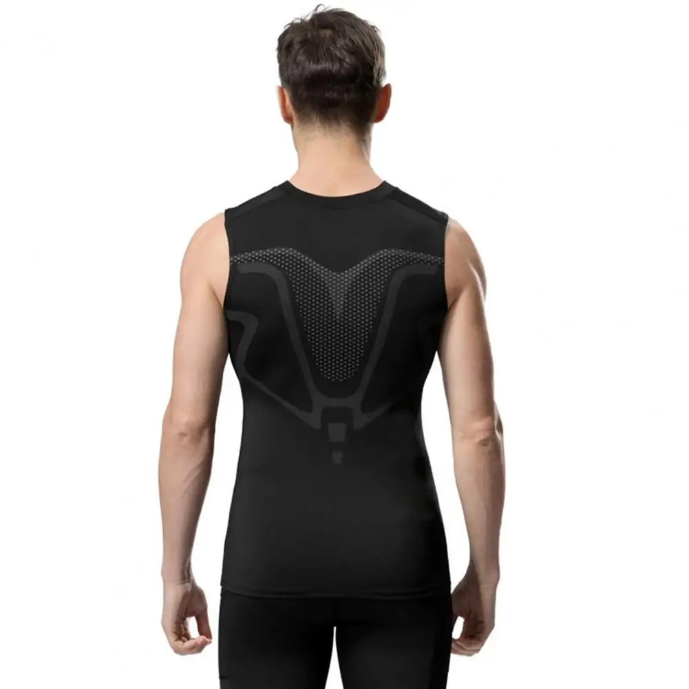 Slimming Tank Top Men\'s High Elasticity Slim Fit Sport Vest for Gym Running Quick-drying Compression Tank Top for Basketball