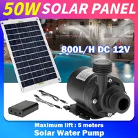 50W Solar Power Panel Kit Solar Water Pump Garden Brushless Pond Fountain Pool Water Pump Aquarium Fish Water Pump 800L/H 12V