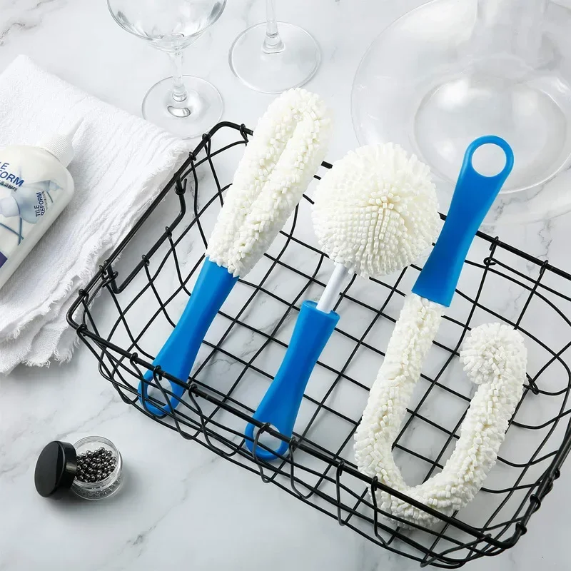 Wine Bottle Cleaning Soft Brush Flexible Decanter Stemware Glasses Brush Cleaner Bottle Cup Bar Wine Accessories Cleaning Brush