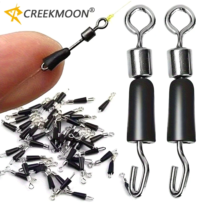 50 pièces de mousquetons pivotants pour feeder de pêche à la carpe, 1,4/1,5/1,6 cm, accessoires de pêche pour feeder à changement rapide