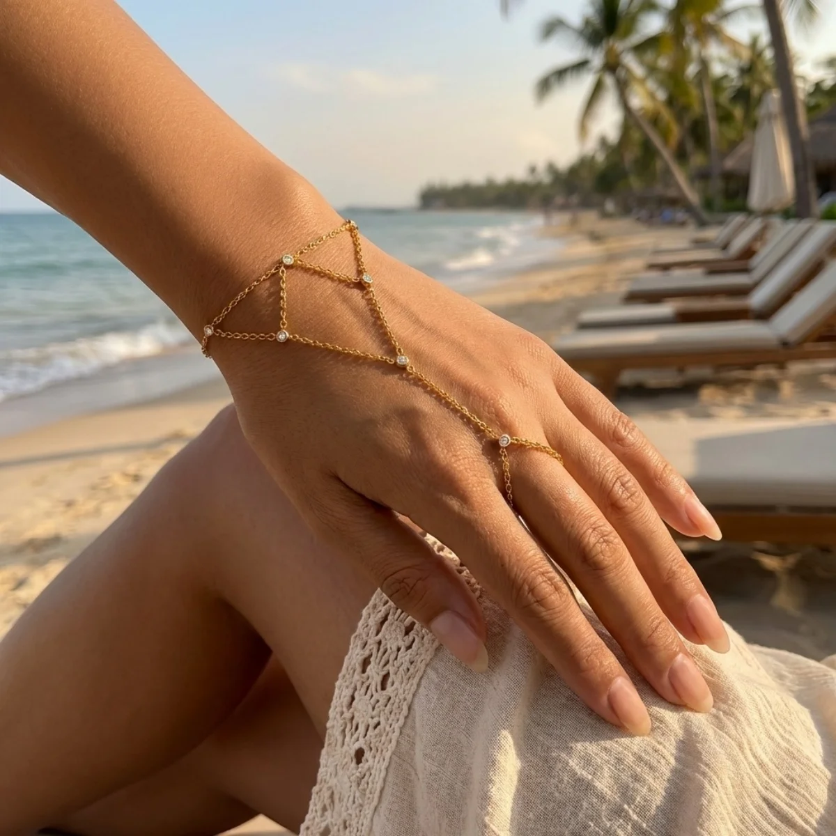 Minimalistische runde Zirkon-Fingerarmbänder aus Edelstahl für Damen und Herren, geometrischer ovaler Kristall-Blumenring, Armreif, Hochzeitsschmuck – Detail 6