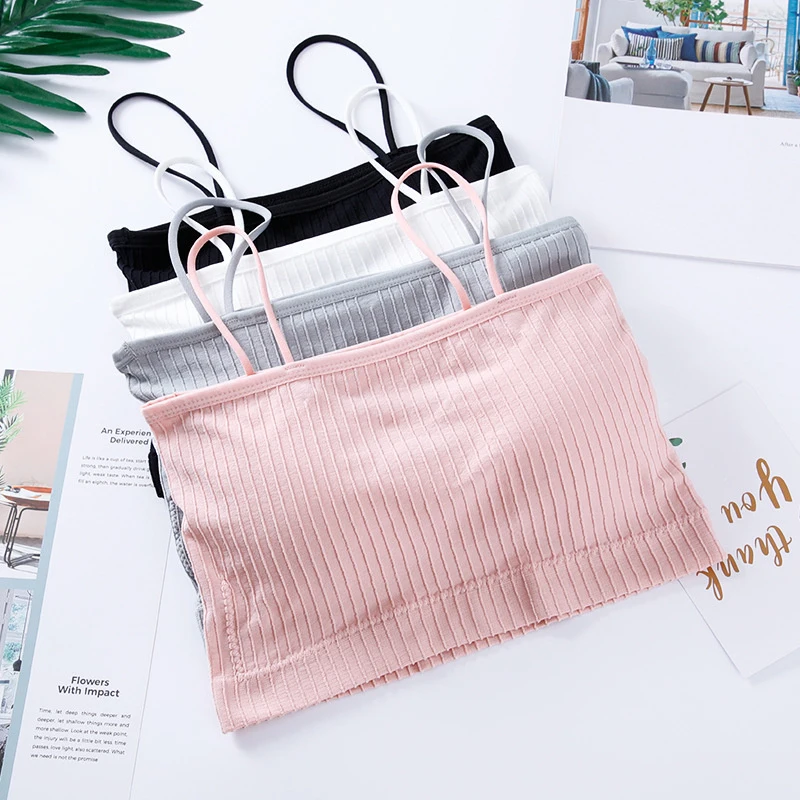Women Cotton Underwear Tube Top Bra Ladies Thread Bra Female Bra Crop Sports Comfort Women Top Tank Lingerie Up Sexy Sexy T B6W1