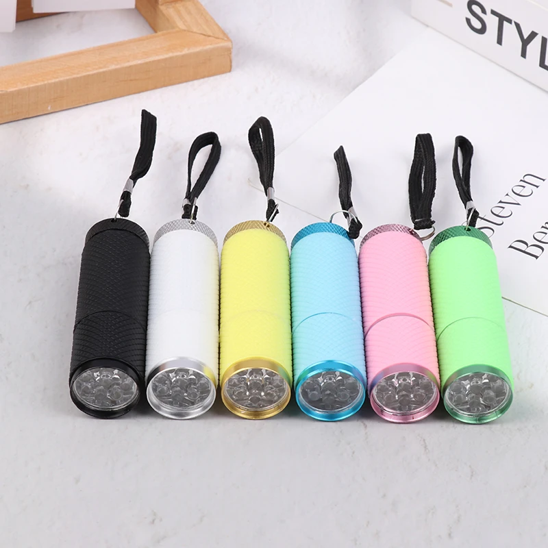 6 Farben Mini 9 LED Taschenlampe super helle Tasche Not licht kleine Taschenlampe tragbare Mini LED Lichter Laterne Camping Lichter