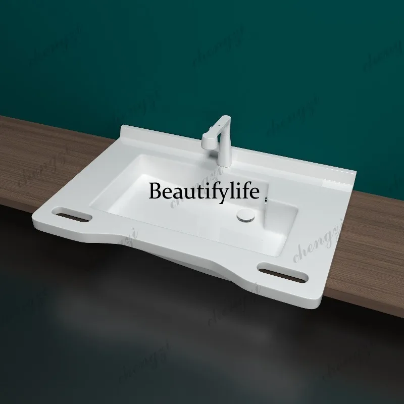 Washbasin integrated cabinet with handrails Washbasin mirror cabinet Nursing home bathroom