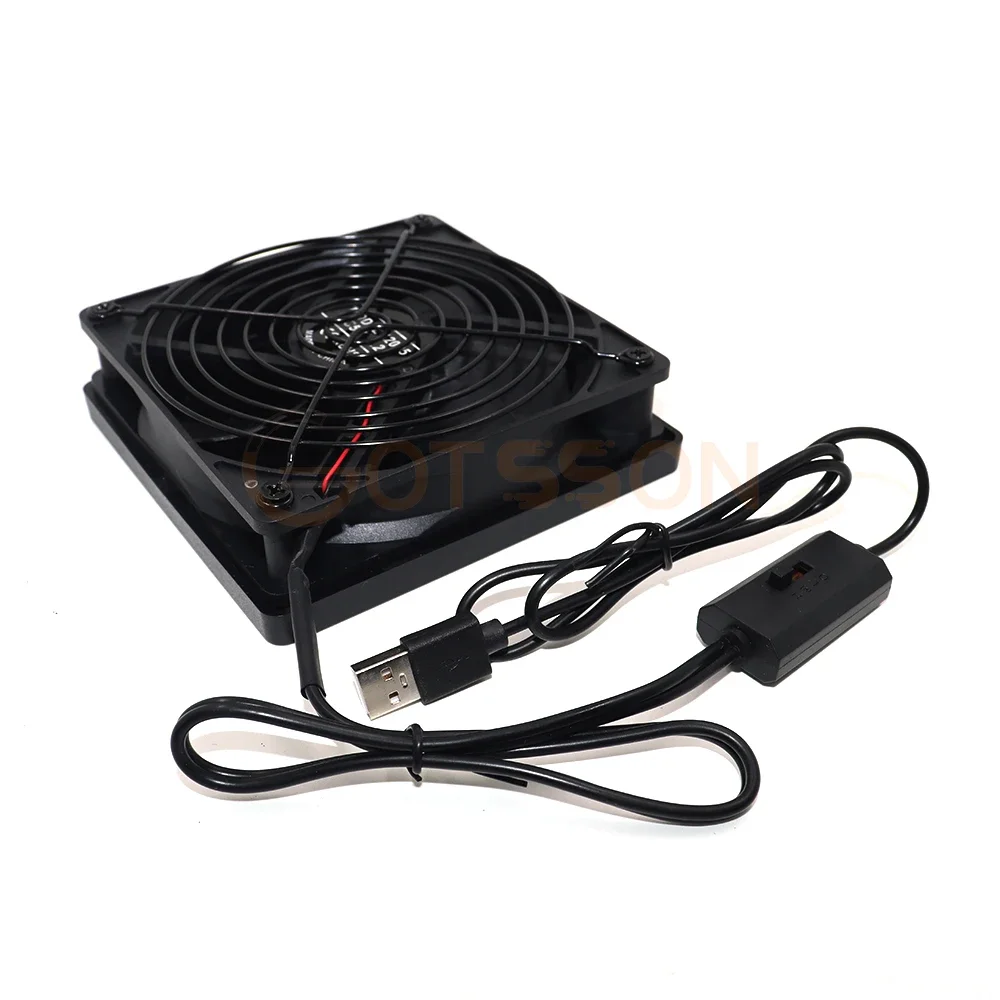 

+Новый 12 см для 1 шт. Тихий двойной 120 мм 5 В USB-вентилятор для компьютера с контроллером скорости, маршрутизатор, настольный ноутбук, приемник DVR Playstation