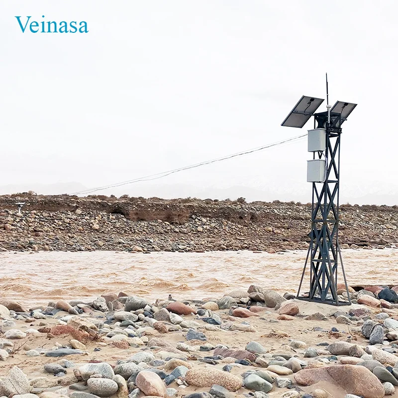 Beidou Cableway Hydrological Monitoring Station SWAWS002 Tower River Water Level Meter Flow Rate Measurement Solar Energy