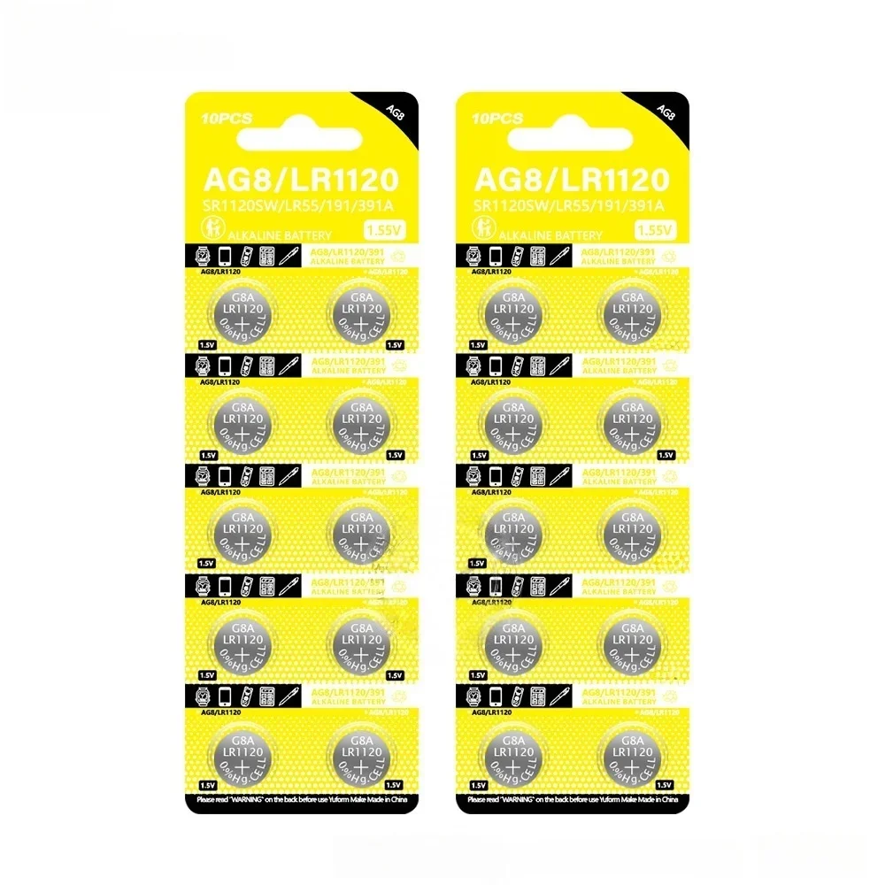 Alkaline Button Cell Battery 1.55V 10PCS AG13 AG12 AG11 AG10 AG9 AG8 AG7 Replacement for Watch LED Calculator