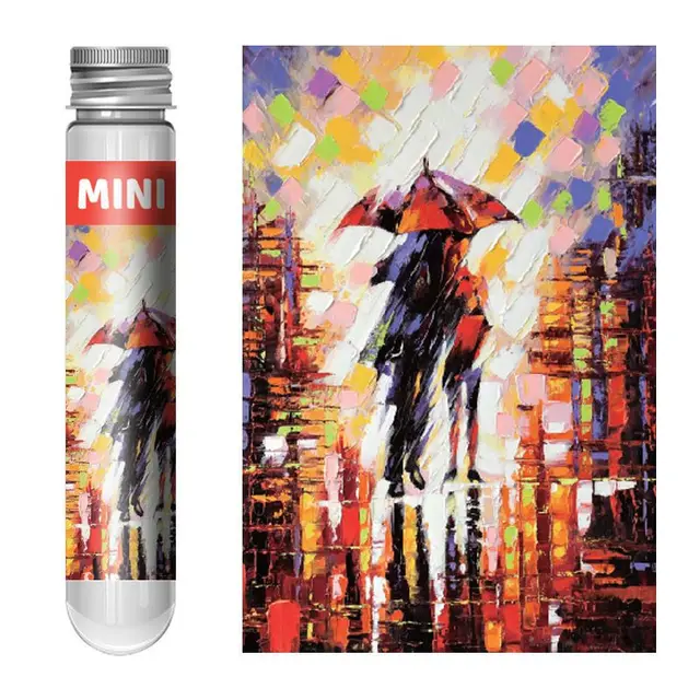 MaxRenard 150 sztuk Mini puzzle probówka 15*10cm gra podróżna rodzina mała kieszonkowa Puzzle Cartoon Sakura Villa Flamingo