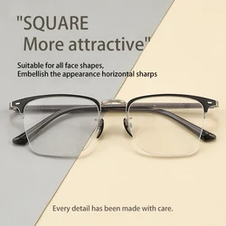 VICKY Classic Business Half Rim Eyeglasses Black Reading Glasses Men 888 Retro Anti-Blue Light Frames Customizable prescriptions