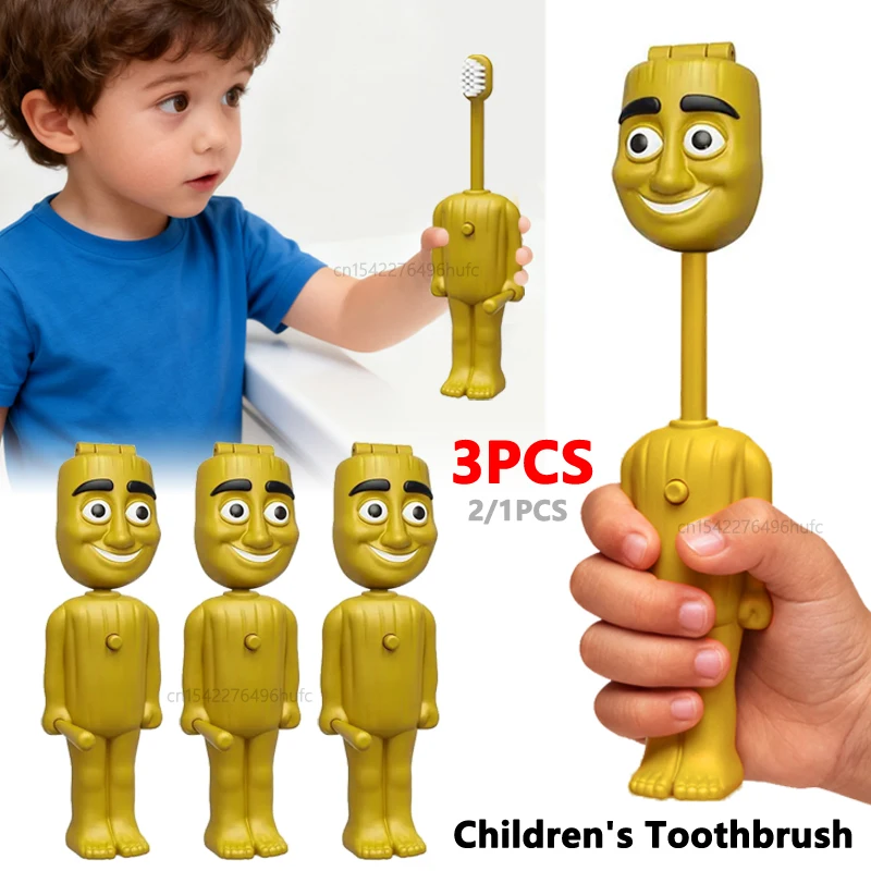 

3/2/1Pcs Brainrot Tung Sahur Italian Figures Toothbrush Portable Compact Travel Carry Soft Bristles Toothbrush with Dust Cover