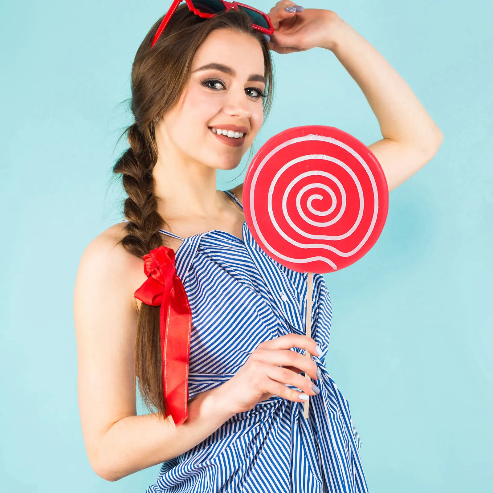 Sucettes artificielles rouges pour décoration, fournitures créatives de bricolage, accessoires de photographie, jeux imaginatifs pour enfants, artisanat de sucettes