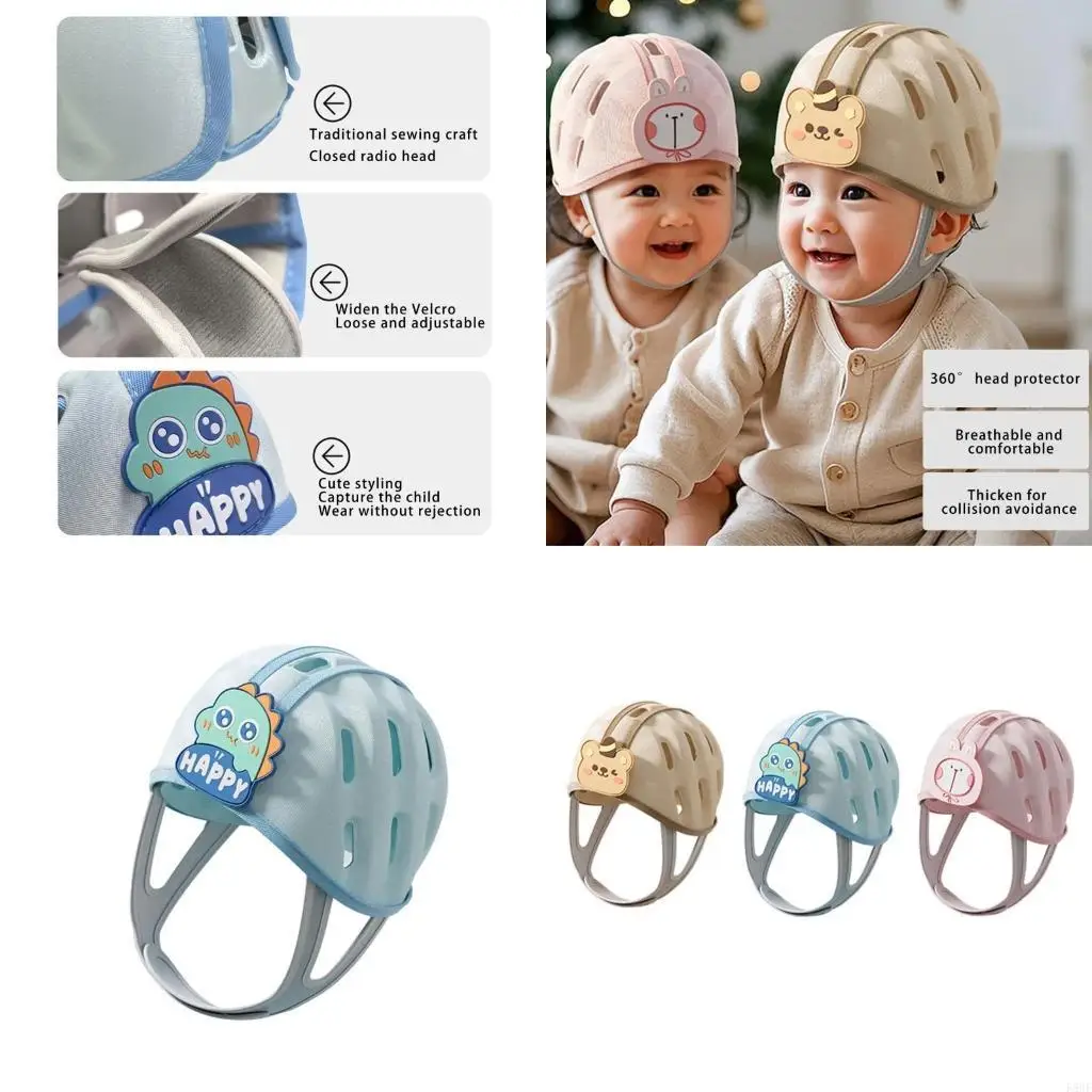 

K8GF эргономичная защитная шапка для младенцев, детские шлемы, регулируемая защитная шапка от падения, приятная для кожи, защита