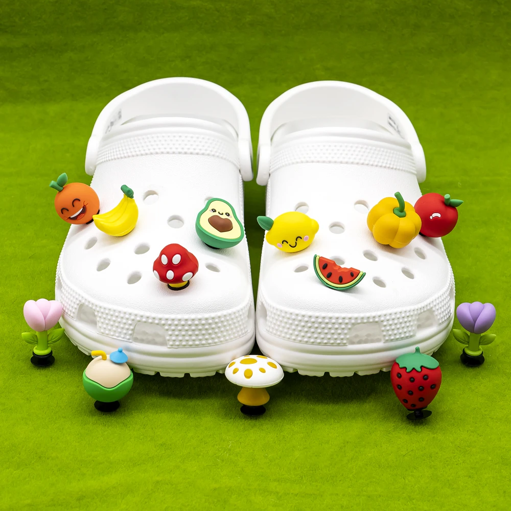 1PCS 3D Schuh Charms Wassermelone Erdbeere Banane Schuh Dekorationen Zubehör Tulpen Kaktus Pilze Sandalen Pins Für Frauen Kind – Detail 3