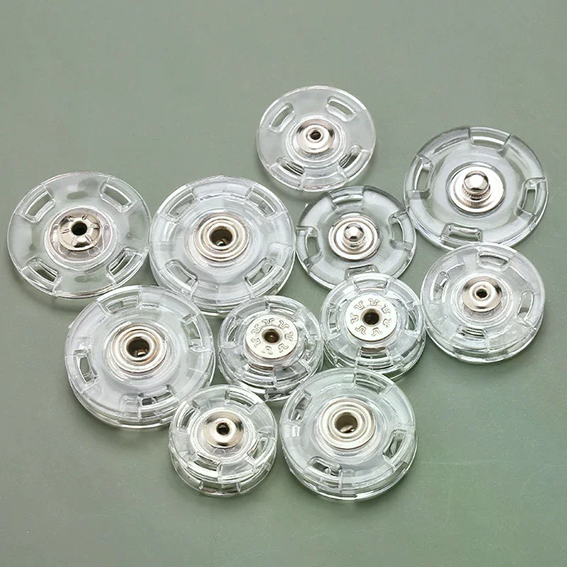 

10 Pairs Transparent Delicate Plastic Invisible Snap Button Fastener Round Snap Button Clasp Sweater Clothes Inner Dark Buckle