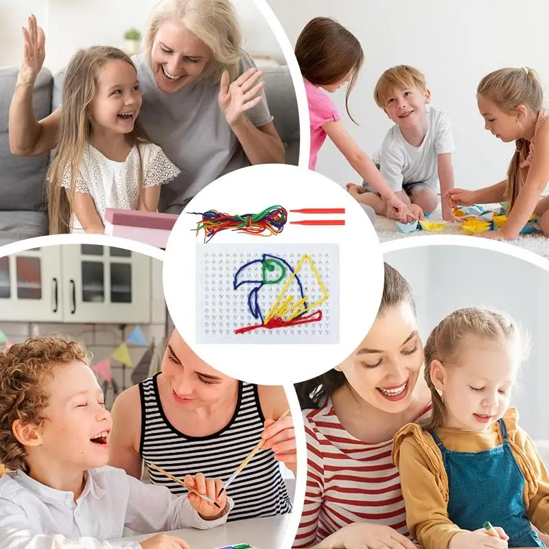 Thread Board For Kids Colorful Toddler Threading Toys Interactive Early Learning Lacing Toy Imagination Development For Birthday