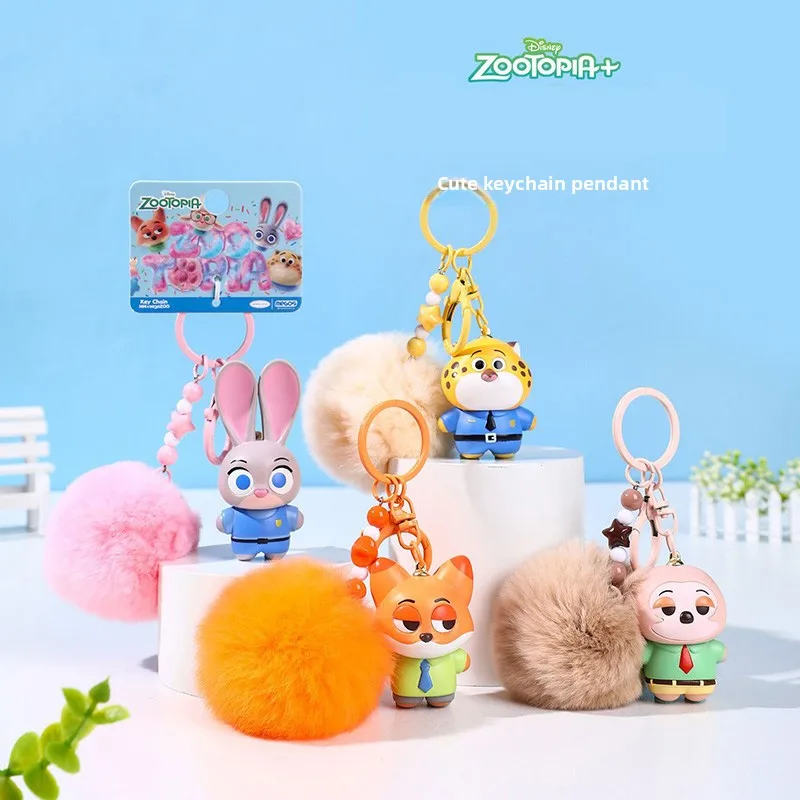 ديزني Zootopia أفخم المفاتيح جودي نيك لطيف لينة محشوة زوجين حقيبة سحر الكرتون الحيوان أصدقاء عاشق حقيبة الموضة قلادة #1