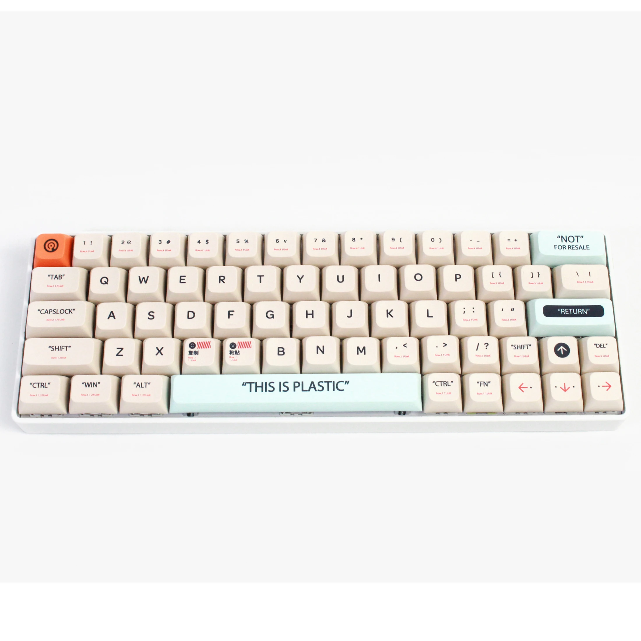 Conjunto de teclas PBT com teclas personalizadas de contorno XDA 60 65 75 100% adequadas para teclas retrô 61/64/68/84/87/100/104/108