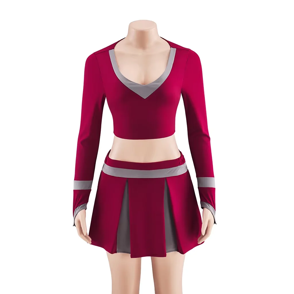

Megan Fox Jennifer’s Body Cheerleader Cosplay Costume Movie Sexy Cheerleading Dress Women Jennifer Crop Top With Skirt Set