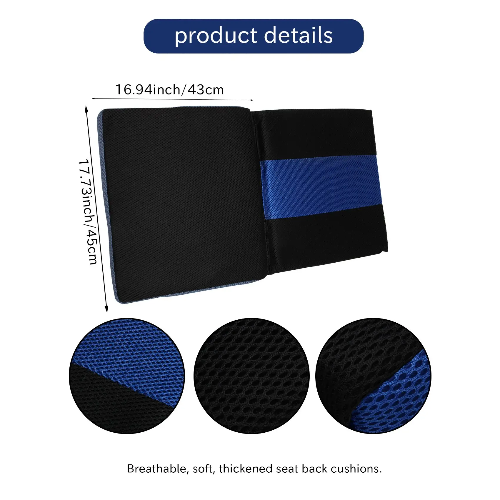 

B-T Breathable Cushion Seat Wheelchair Pillow Cushion Anti-Decubitus Lumbar Support Seat Cushion Office Chair Pillow