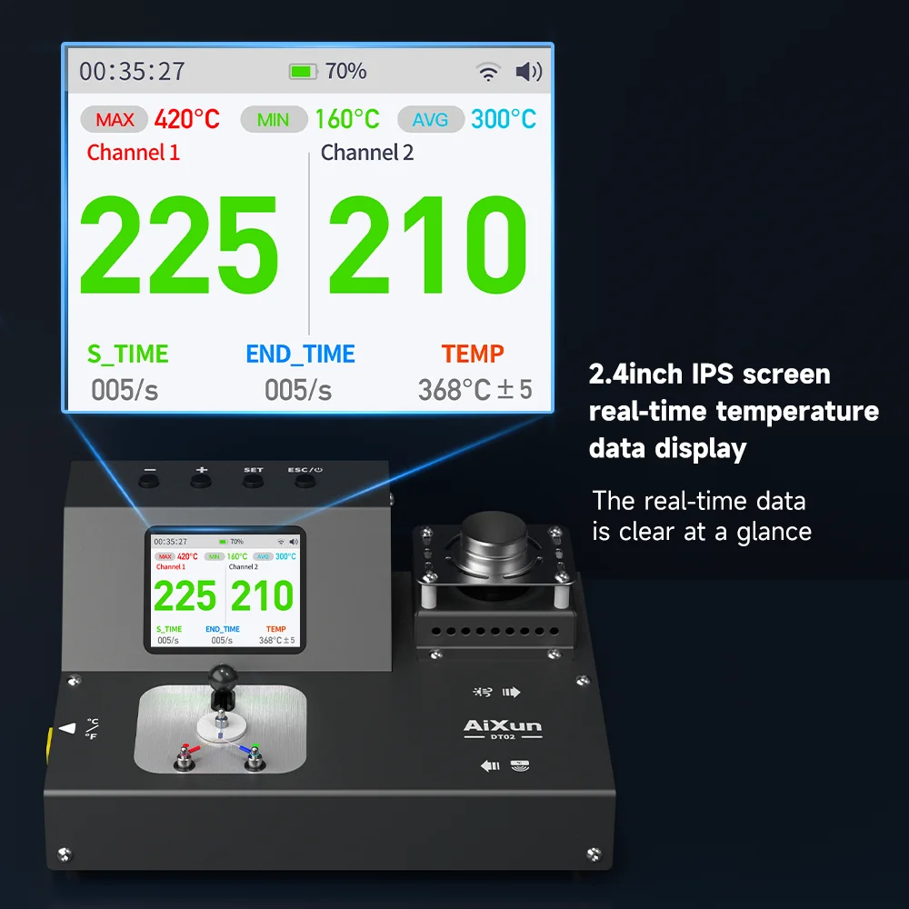 AIXUN DT02 الذكية شاشة ديجيتال ميزان الحرارة OLED لمحطة لحام مسدس هواء ساخن سبيكة لحام نصائح جهاز قياس درجة الحرارة #5