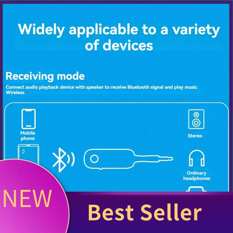 HFES Bluetooth 5,3 transmisor receptor para TV/avión a auriculares para auriculares PC TV altavoces de coche