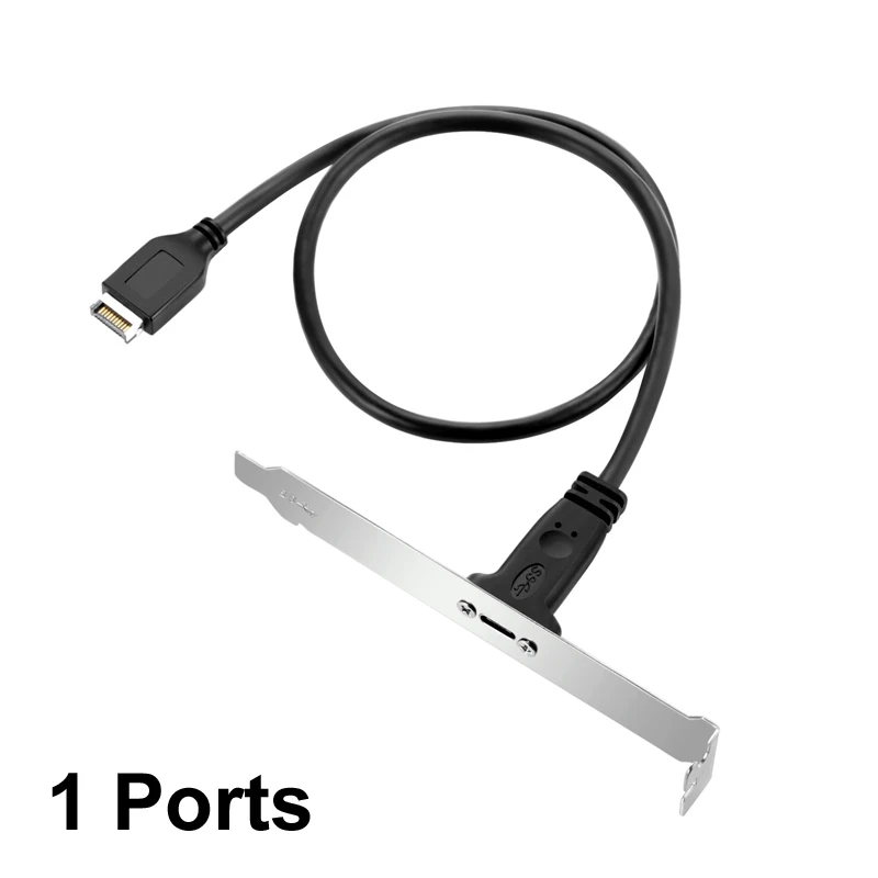 NEW 2 Ports 50cm USB 3.1 Front Panel Header Type-E To USB-C Type C Female Connector Extension Wire Cable +Panel Mount Screw