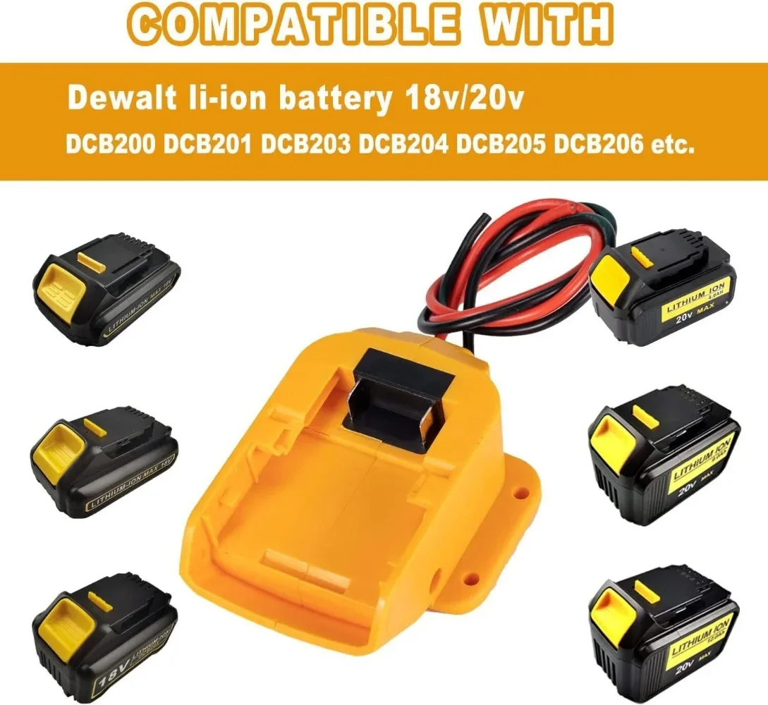 Avviatore di emergenza portatile per adattatore batteria ruota motrice per Dewalt 20V con cavo jumper da 6FT caricabatteria per auto utensile elettrico