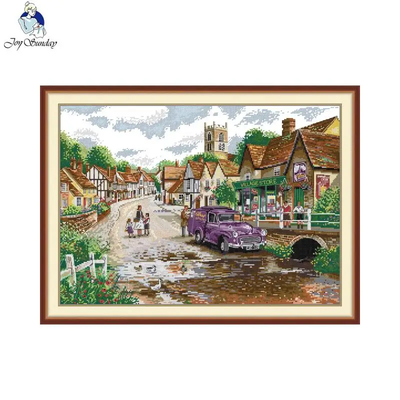 

Joy Sunday Cross Stitch Kit Self-driving Tour Pattern Counted Printed Canvas Aida 16/14/11CT DIY Embroidery Set Gift For Mom New