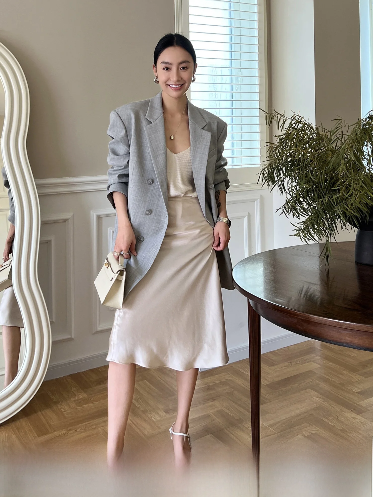 

SOTHEA Легкий двубортный пиджак из тонкой шерсти G-класса для ранней весны, повседневный дизайн, стильный крой