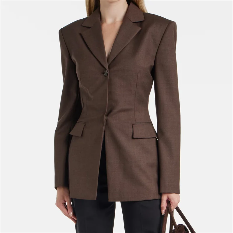 

Women's jacket New autumn 2025 single breasted slim fit long sleeved top Office and leisure women's suit jacket y2k Women's coat