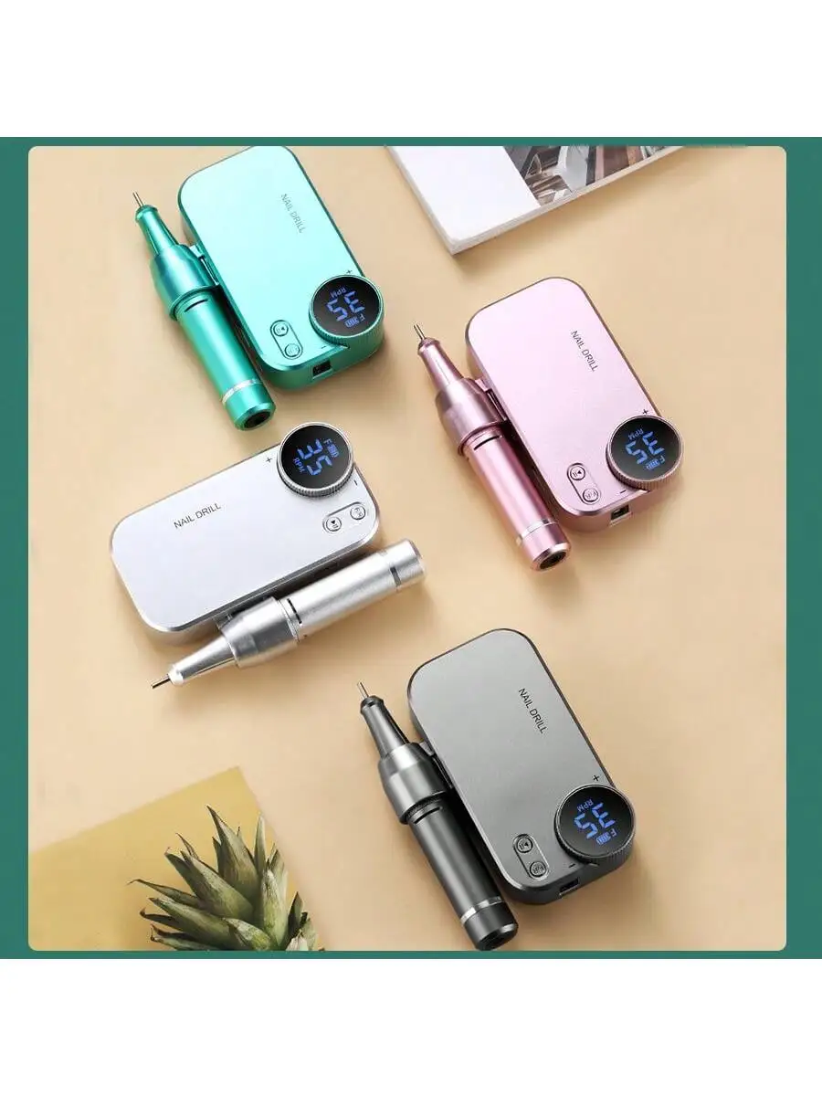 Portable Electric Nail Grinder, Rechargeable 35000RPM Nail Drill Manicure Machine Kit With Long Battery Life For Salon Home Use