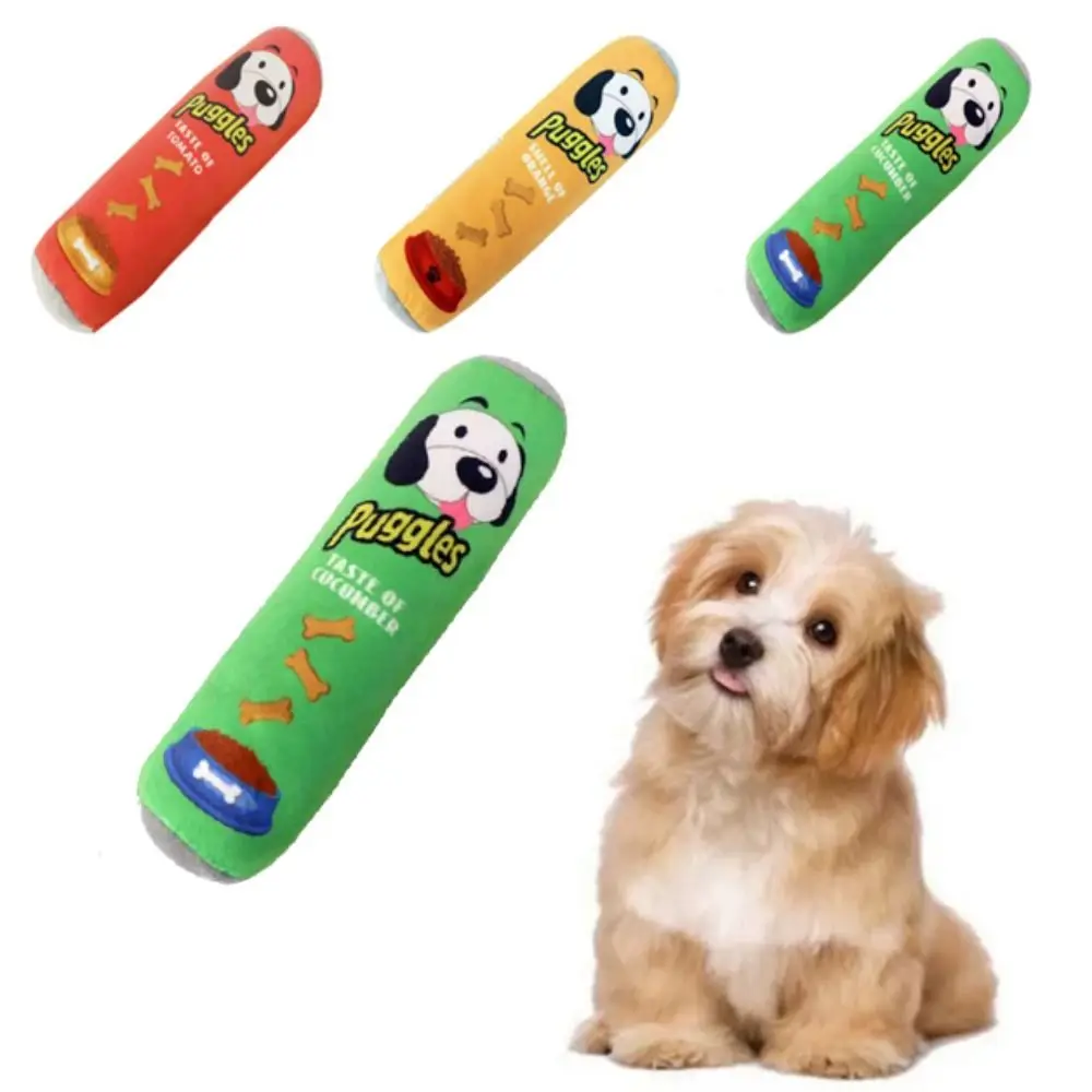 

Dog Molar Toys Barrel Shape Sound Puppy Chew Plush Toy Bite Resistant Pet Interactive Playing Relieve Boredom Toy Accessories