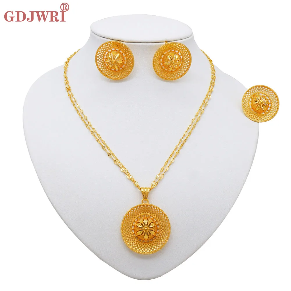 NEUE äthiopische Schmuck-Sets Halskette Ohrringe Ring für Frauen Mädchen Frau Mutter Geschenke afrikanische Braut Set Habesha Eritrea Hochzeit