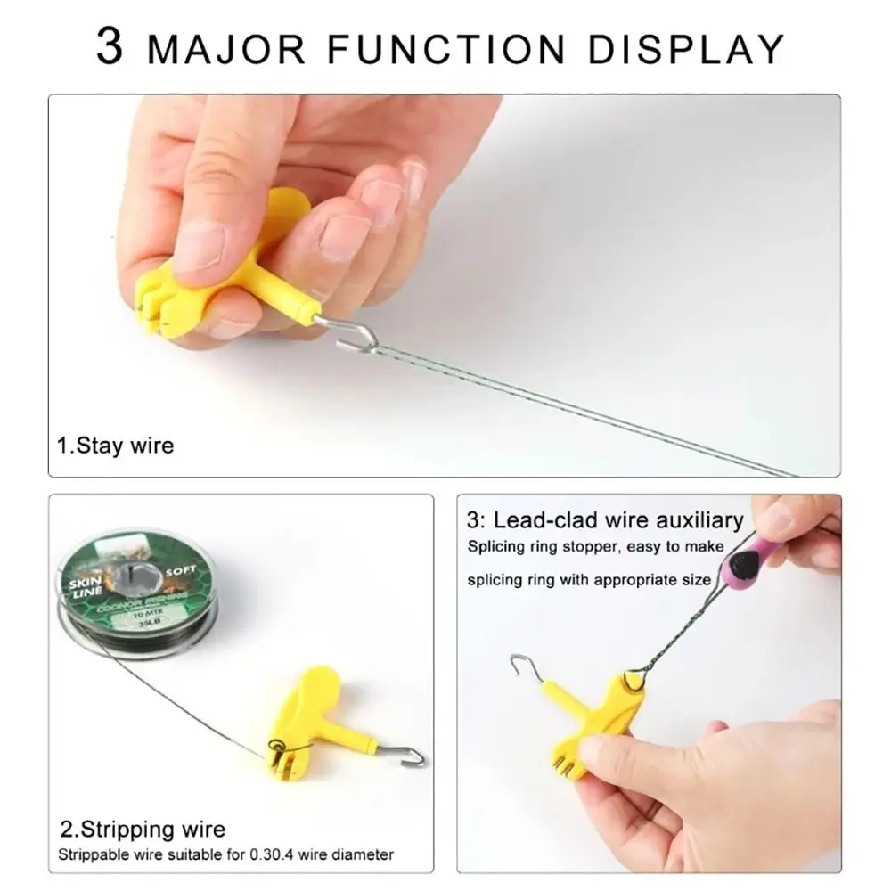 1Pcs Durable 3 In 1 Carp Fishing Tool Portable Multifunctional Fishing Knot Puller Hook Puller Remove Coated