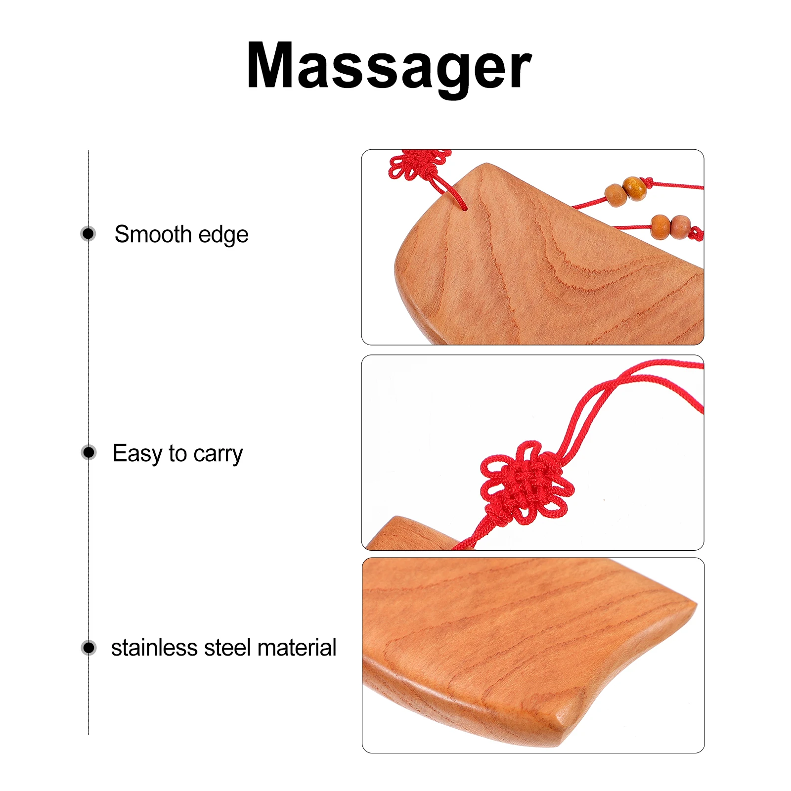 

Natural Wooden Gua Sha Board Smooth Body Massager Portable Massage Tool For Neck Back Acupoint Lightweight Creative Scraping