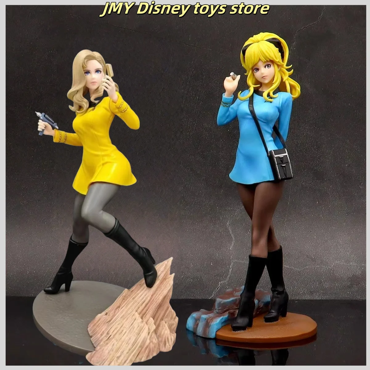 Figura de Anime nuevo Star Trek Commander, oficial médico Vulcan, oficial de comunicaciones Uhura, modelo de muñeca de pie, juguete coleccionable