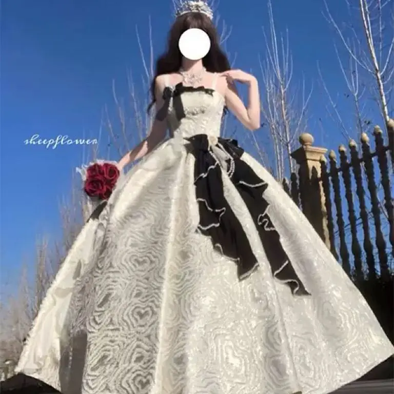 Vestido de noche champán Lolita ligero de lujo ceremonia para adultos presentador reunión anual correa