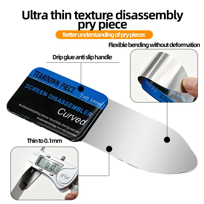 Metal Pry Tool Kit Ultra-Thin Opening Spudger for Mobile Phone Curved Screen Disassembly Repair Tools