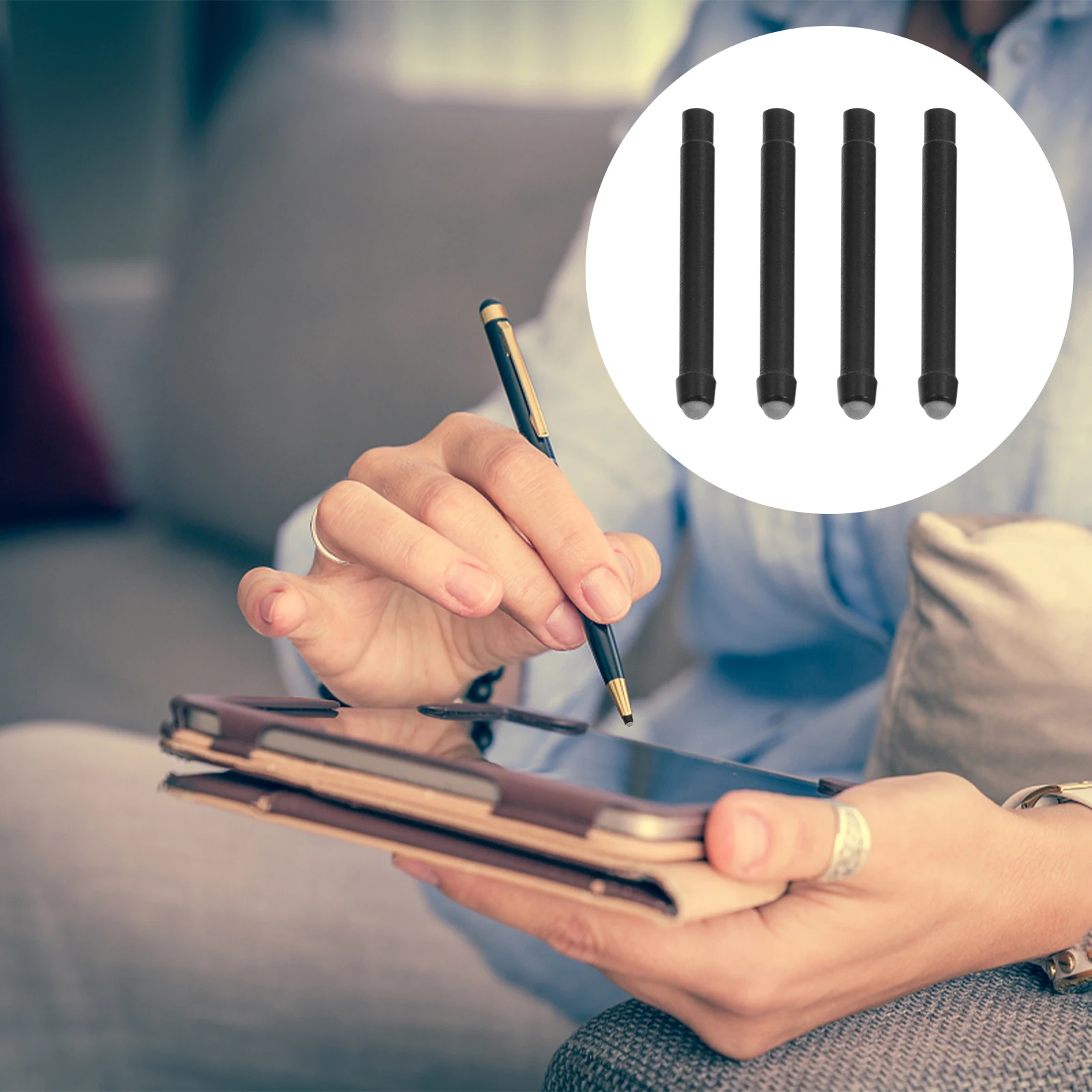 4 Pcs Touchscreen Pen Tip Replacement Nibs Sensitive Silent Stylus Accessory For Surface Pro Plastic Refill Easy Install Protect