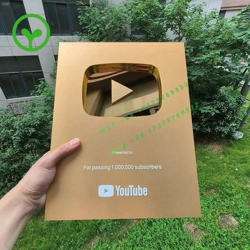 26 StyleGold Name YouTube Play Button Award Plaque, YouTube Award