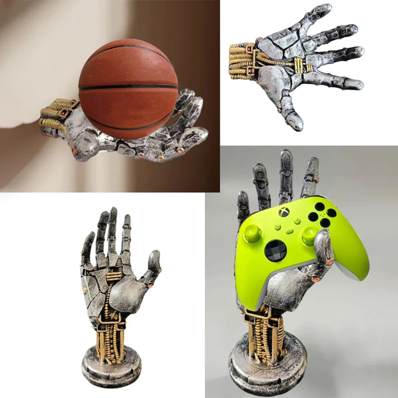 Cyberpunk Robotic Arm Integrated Handle Bracket Basketball Stand Creative Collectible Desktop Decoration Model Handmade Gifts