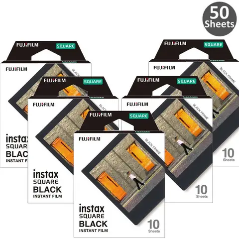 Fujifilm Instax 미니 스퀘어 필름 흑백 가장자리 인화지 Instax 카메라 SQ10 SQ6 SQ20 Share SP-3 프린터 용 10-50 매