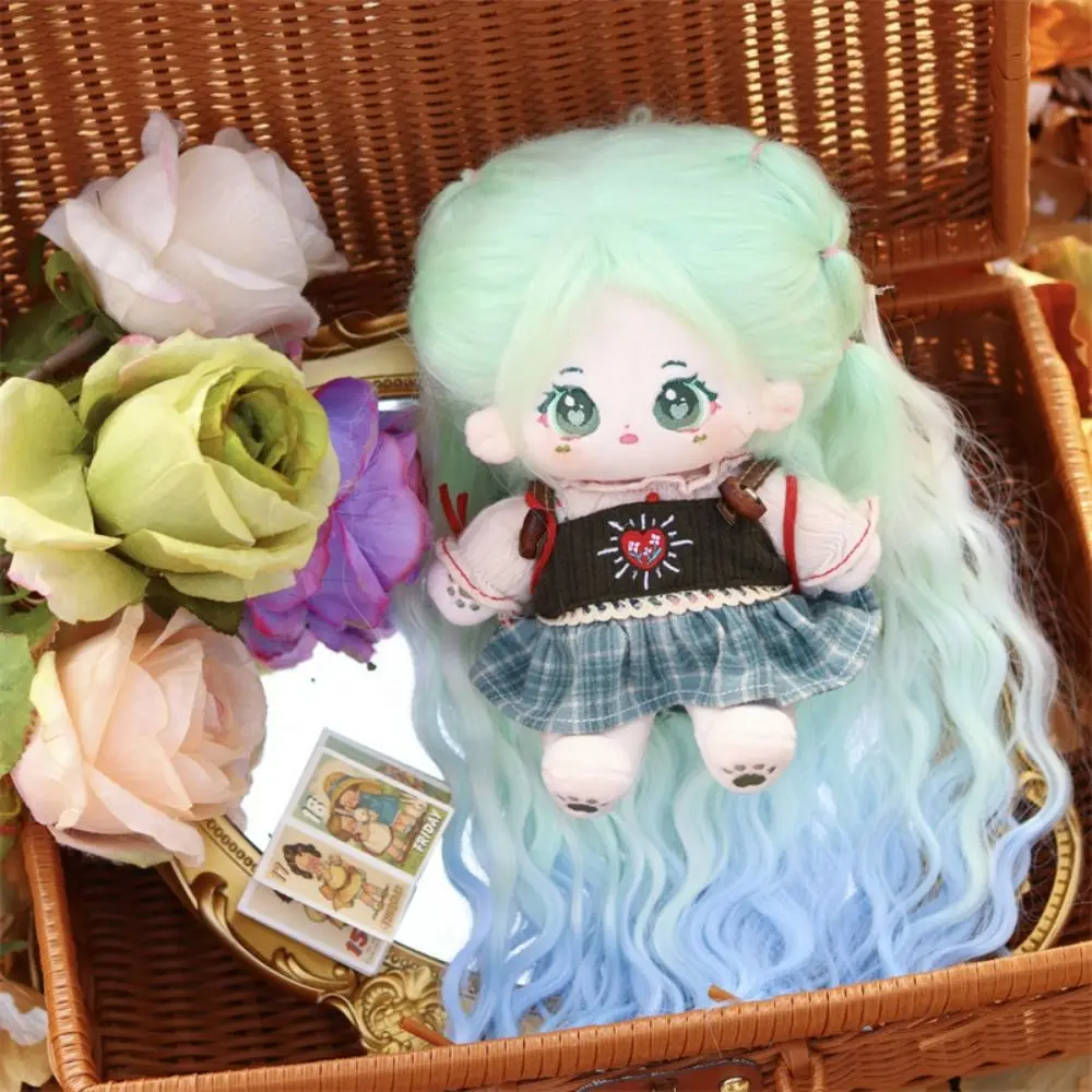 Cute Single Piece Cotton Doll Wig 20cm Doll Colorful Idol Star Doll Hair Sweet DIY Dress Doll Chemical Fiber Wig Cotton Doll