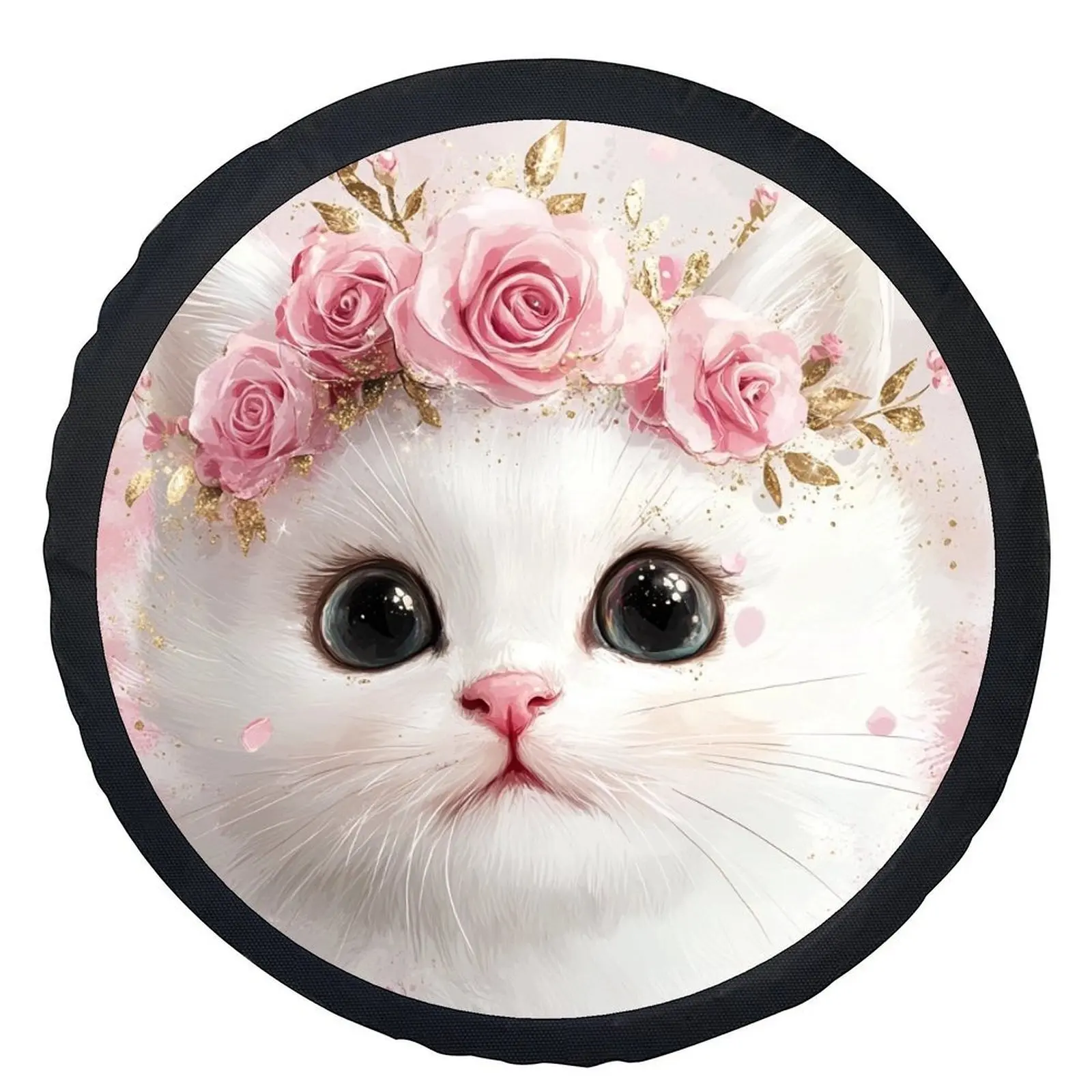 1pc Floral Crown Design Tire Cover, Stylish Universal Wheel Protector, Fits Most Car Wheels