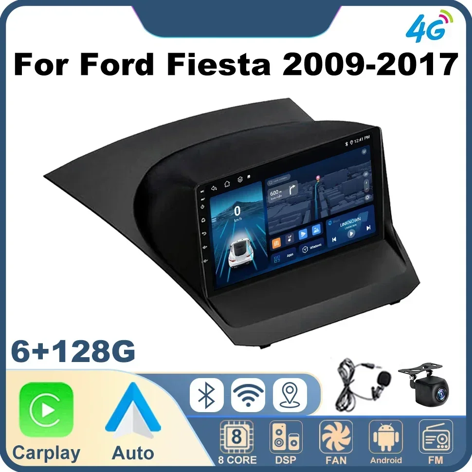 Android Autoradio Car Stereo for Ford Fiesta 2009-2017 Carplay Navigation GPS Player 8core Head Unit Car Intelligent Systems