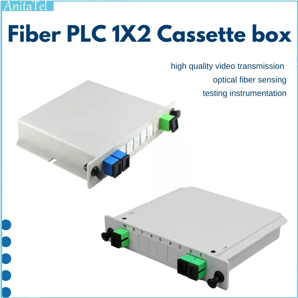 SC APC Fiber PLC Cassette Box With 1X2 Planar Waveguide Type Optical Splitter  FTTH