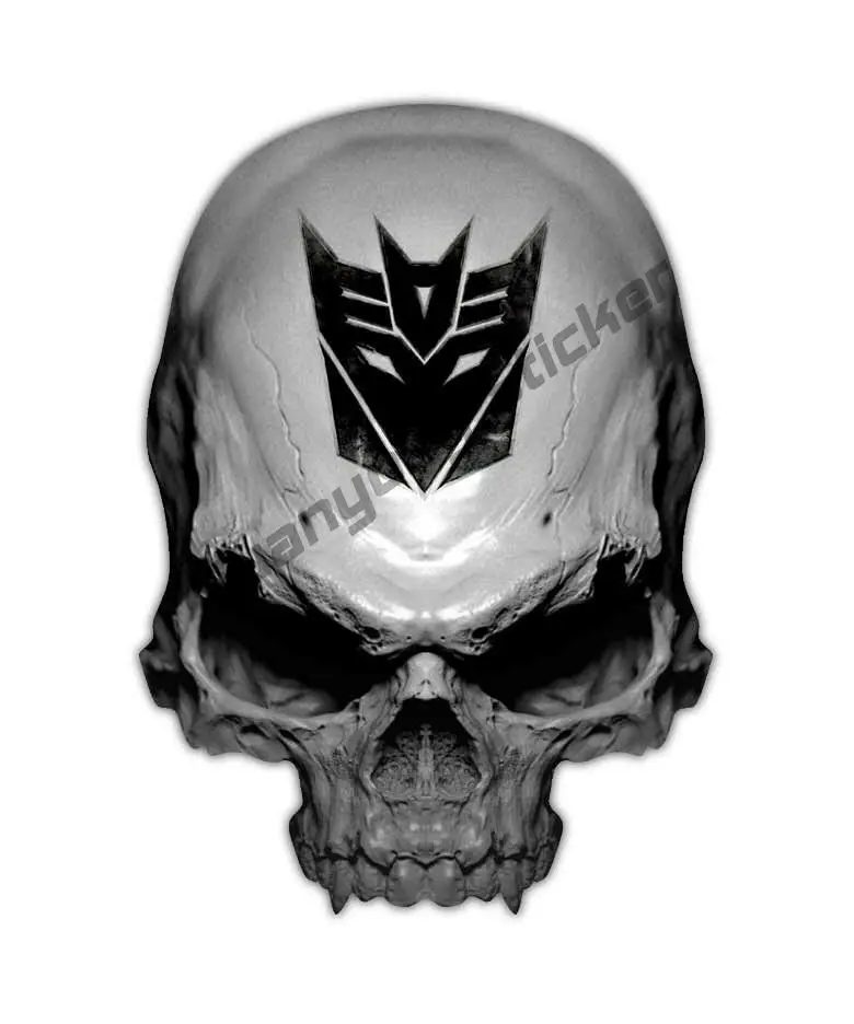 Наклейка с черепом Decepticon, наклейка с трансформатором, Мегатрон для покраски и штрафов, Модифицированная наклейка на машину США, украшение с царапинами