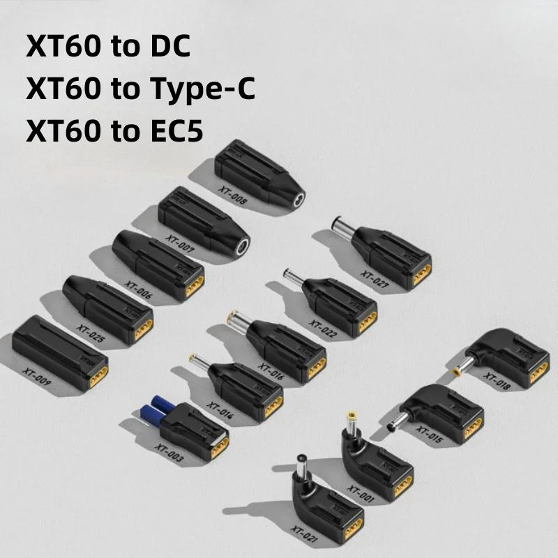 XT60 Male Female to EC5 Female Plug Type-c DC Male Female No Wire Connector Plug Adapter 55*25 5521 7406 7909 to XT60 Connector