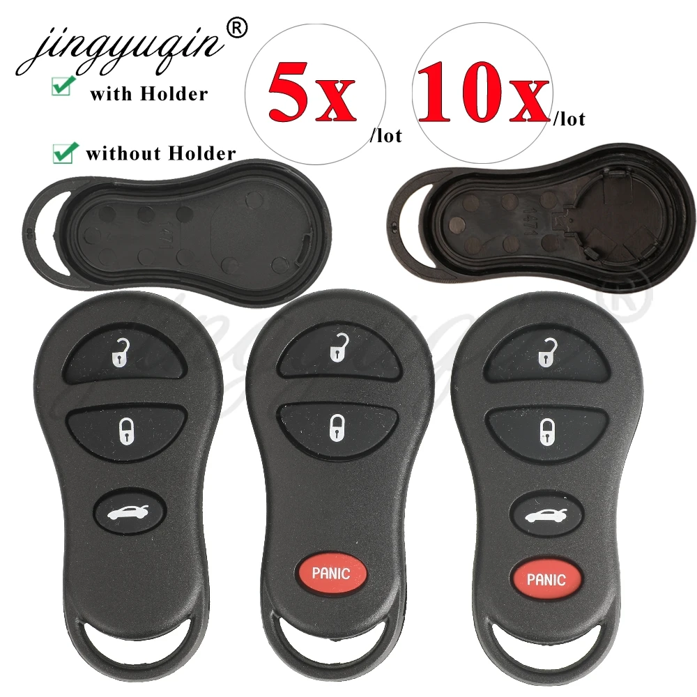 Jingyuqin, 5/10 piezas, carcasa para llave de coche, para Jeep Dodge Chrysler Concorde 300M Grand Cherokee Voyager, 2/3/4 botones